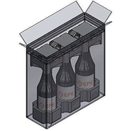 Epe Usa Universal Wine Shipping Box, Triple Bottle WST-01